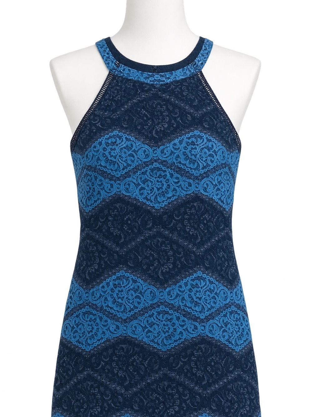 Cato Blue Lace Lined Side Zipper Tank Top size 18/20 Large